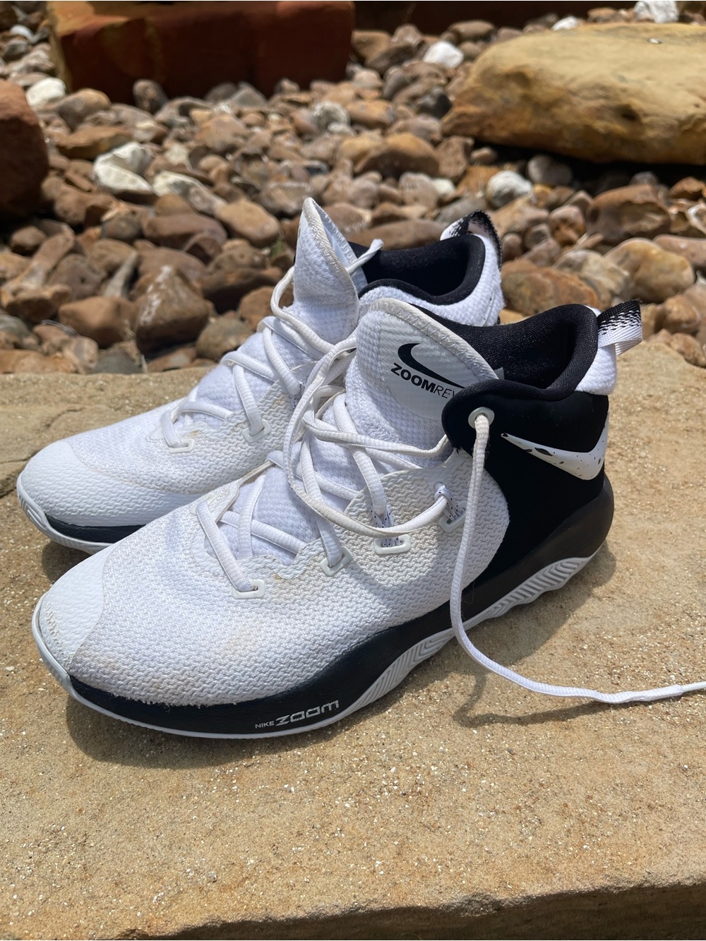 Nike White and Black Men’s Zoom Basketball Shoes